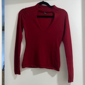 Forever 21 Red keyhole sweater